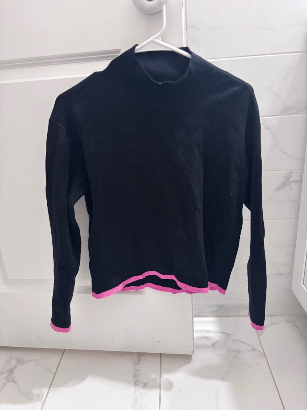 Black with pink trim sweater